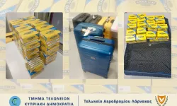 Larnaka Havalimanı'nda 75 kilo kaçak tütün