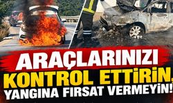 Polisten, araç yangını sırasında yapılması gerekenlerle ilgili tavsiyeler