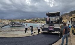Tatlısu bölgesindeki balıkçı barınağı yolu asfaltlandı