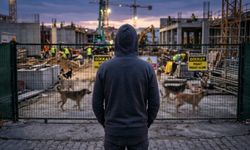 İnşaat alanındaki iki köpeği çaldı