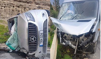 Girne-Tatlısu ana yolunda iki araç çarpıştı: Üç yaralı