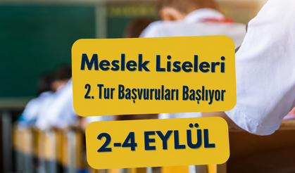 Meslek Liselerine 2-4 Eylül'de kayıt kabul edilecek