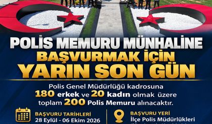 Polis memuru münhali için başvurular yarın sona erecek