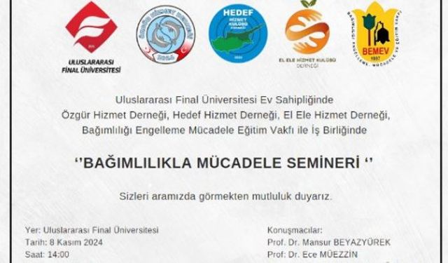 “Bağımlılıkla Mücadele Semineri” düzenlenecek