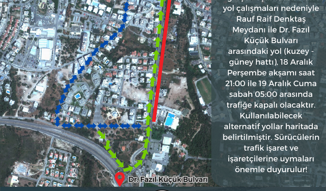 Girne Ecevit Caddesi’nde yol çalışması…