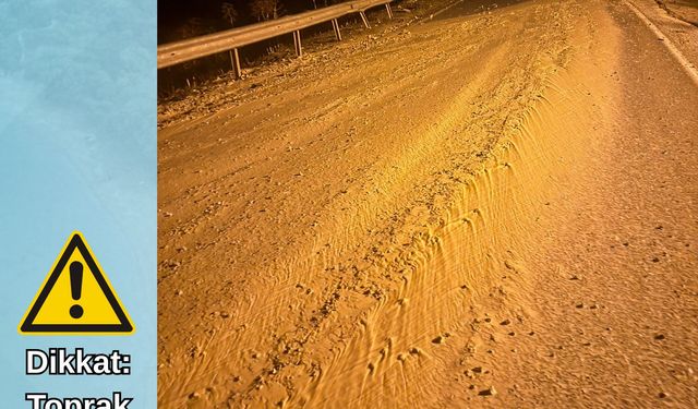 Girne-Değirmenlik anayolunda toprak kayması ve sis