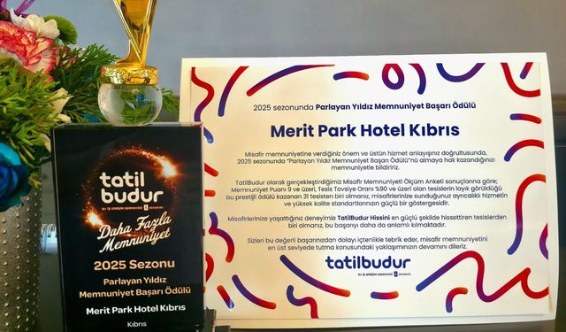 Merit Park Hotel’e TatilBudur’dan “Parlayan Yıldız Memnuniyet Başarı Ödülü”
