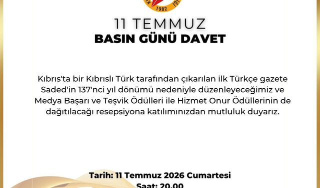 Gazeteciler Birliği, 11 Temmuz Basın Günü resepsiyonu düzenliyor