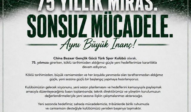 GG’nin yeni sezon sloganı: “75 Yıllık Miras. Sonsuz mücadele.”