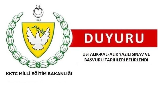 Ustalık ve Kalfalık Belgesi Yazılı Sınavları 30 Eylül’de yapılacak
