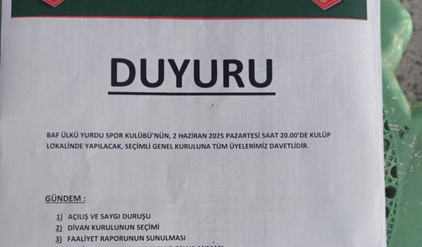 Baf Ülkü Yurdu seçimli genel kurula gidiyor