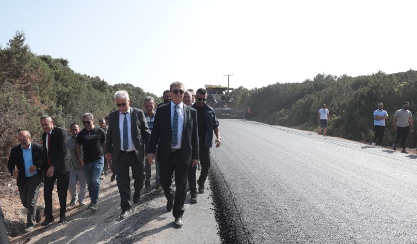 Dipkarpaz-Manastır yolunda asfaltlama çalışmaları başladı