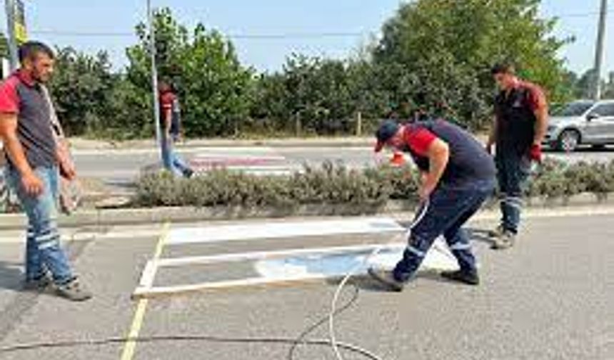 Boğaz-Ağırdağ kavşağında yol çizgileri boyanacak