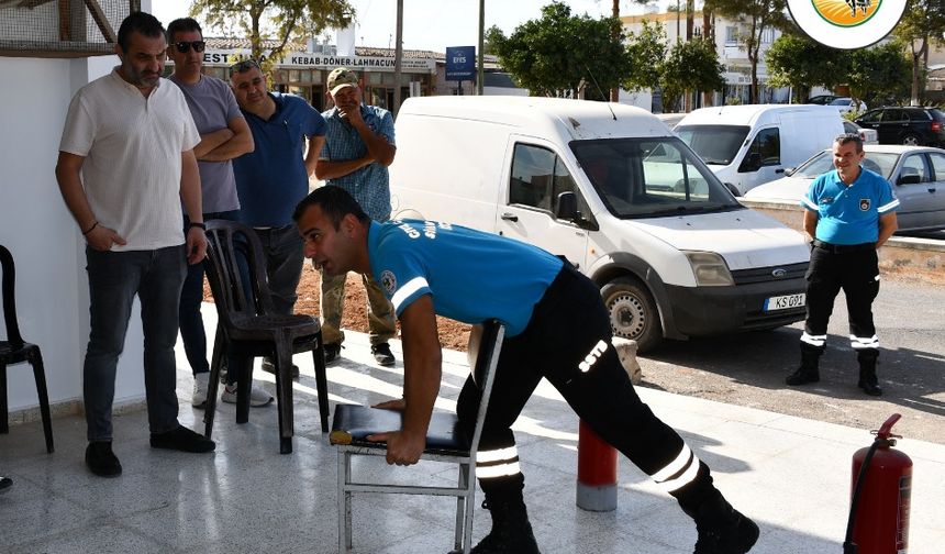 Mesarya Belediyesi personeline uygulamalı ilkyardım ve yangın eğitimi verildi