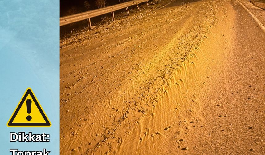 Girne-Değirmenlik anayolunda toprak kayması ve sis