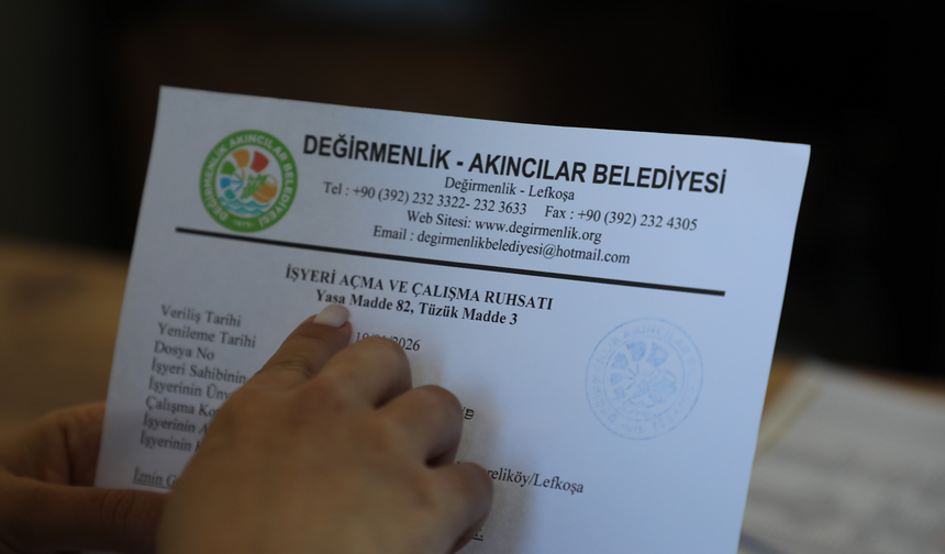 Değirmenlik Akıncılar Belediyesi, iş yeri açma izinlerinin yenilenmesi konusunda uyardı