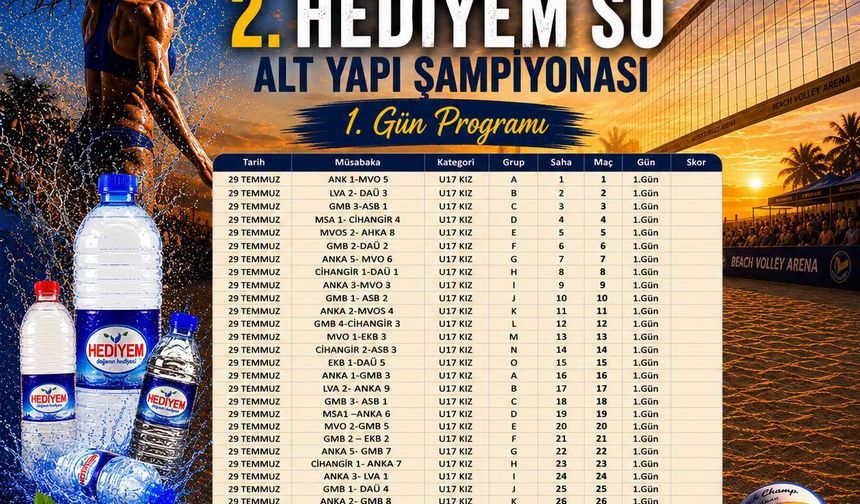 Plaj Voleybolunda heyecan Hediyem Su turnuvasıyla sürüyor