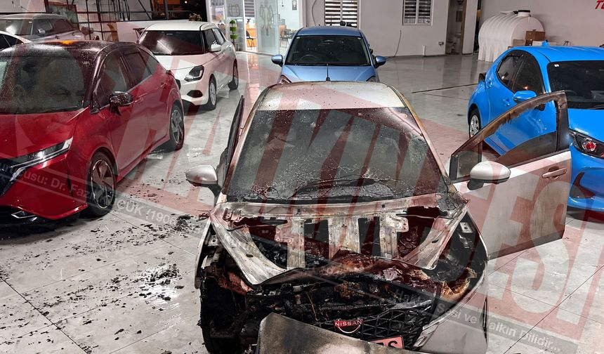 Lefkoşa’da bir oto galeride araç kundaklandı, iki kişi Ercan'da tutuklandı