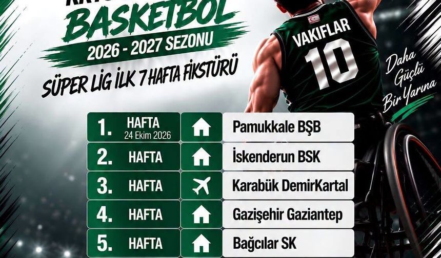 KKTC Vakıflar Tekerlekli Sandalye Basketbol Takımı’nın fikstürü belli oldu