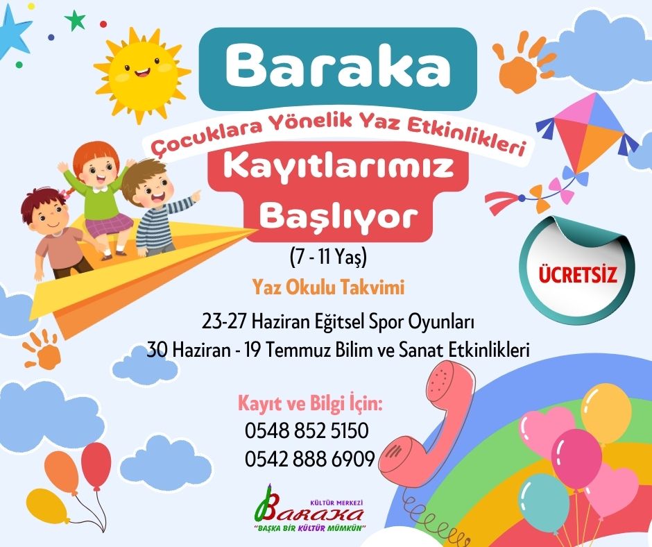 1749808064140Baraka Çocuklara Yönelik Yaz Etkinlikleri