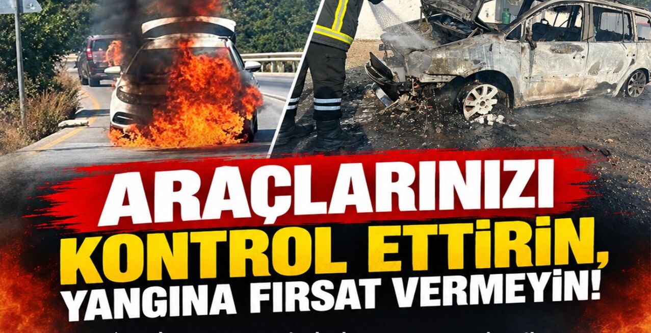 Polisten, araç yangını sırasında yapılması gerekenlerle ilgili tavsiyeler